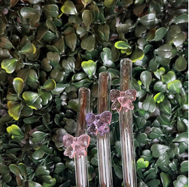 Glass bow straw accessory